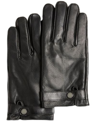 Ted Baker London Liammm House Check Etched Gloves - Black