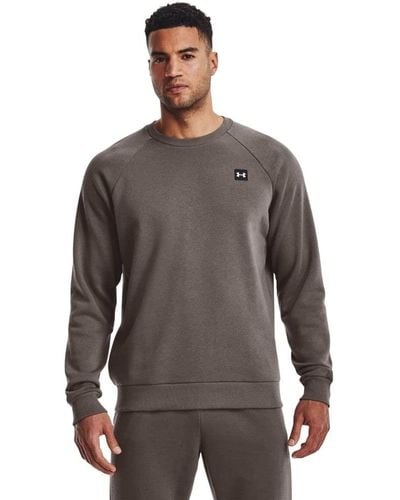 Under Armour Rival Fleece Crew in Green for Men Lyst UK