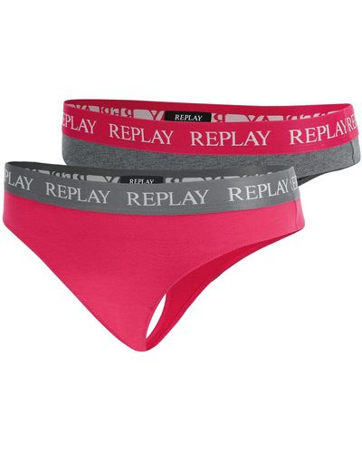 Replay Lady String Style 1 T/c 2pcs Waterfall Pack Thong - Pink