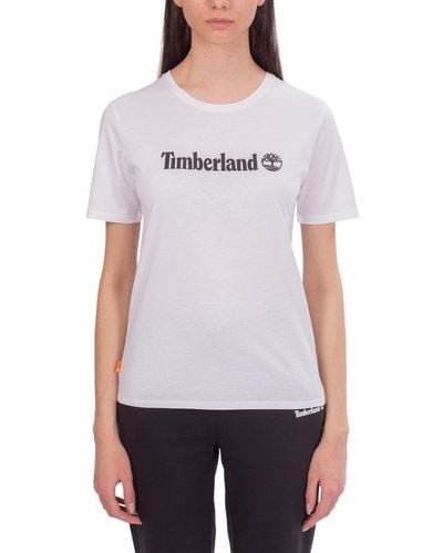 Timberland Shirt Donna con Logo lineare - Taglia - Bianco