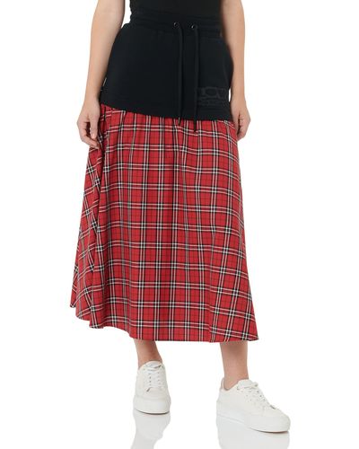 Love Moschino With Watching Brand long skirt matching logo embroidery - Rot