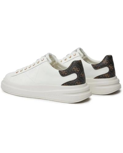Guess Scarpe Uomo Sneaker Elba carryover in Pelle White/Brown US24GU01 FMPVIBLEA12 40 - Bianco