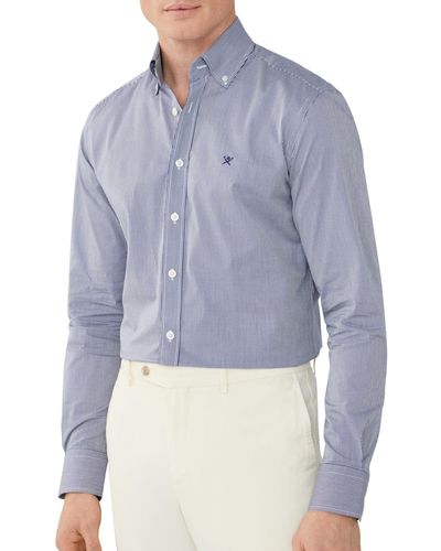 Hackett Hackett Essential Mini Ginghm Long Sleeve Shirt Xl - Blue