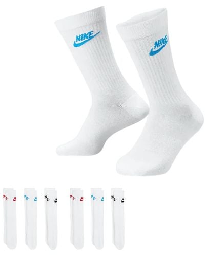 Nike 12 Paar Sportsocken - weiss/schwarz/Multicolor - Sportswear Everyday Essential CREW Socken 34/38/42/46/50 - Weiß