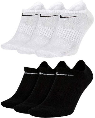 Nike Socken 6 Paar Sneakersocken Füßlinge Socken SX7698,3 Paar Weiss 3 Paar Schwarz,46-50