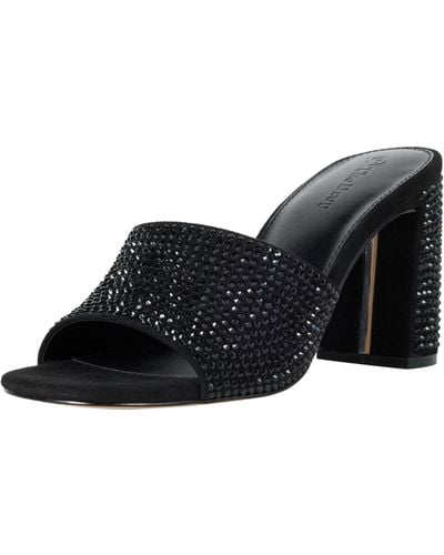 The Drop Pattie High Block-heeled Mule Sandal - Black