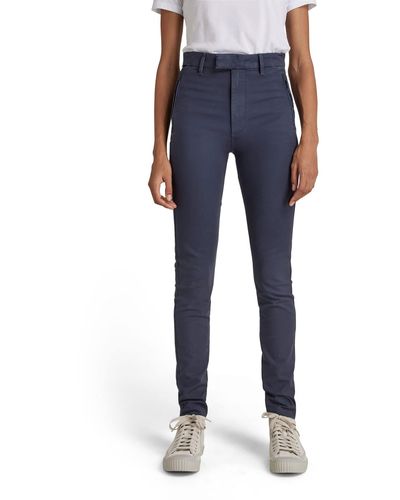 G-Star RAW Weld High Skinny Chino Wmn Pantaloni - Blu