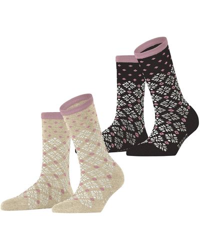 Esprit Socken Norwegian 2-Pack Biologische Baumwolle gemustert 2 Paar - Mehrfarbig