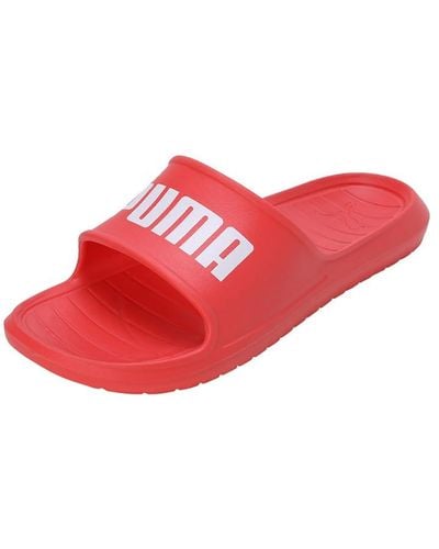PUMA Adults Divecat V2 Lite Slide Sandals - Red