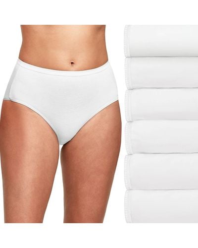 Hanes Ultimate Womens 6-pack Breathable Cotton Panty Briefs - White