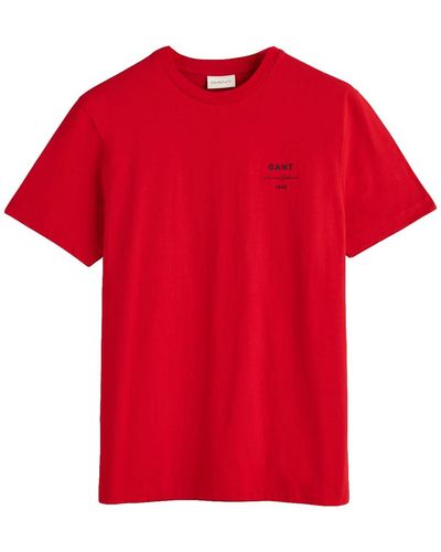 GANT Logo Script Ss T-shirt - Red