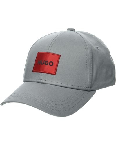 HUGO Square Logo Cotton Cap Baseball - Grey