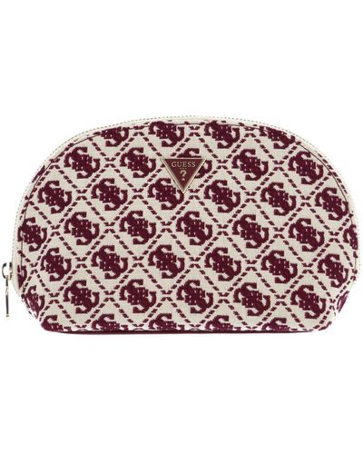 Guess Dome Cosmetic Pouch Merlot - Rood
