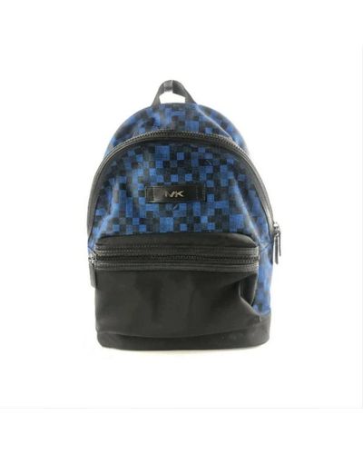 Michael Kors Kent Graphic Check Backpack Blue Black - Blauw