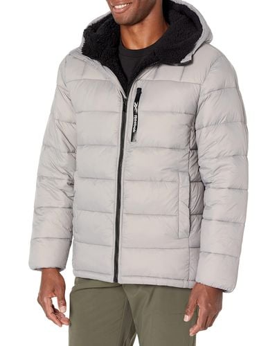 Reebok Sherpa Lined Heavy Puffer Jacket - Grey