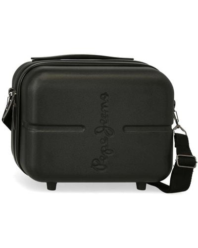 Pepe Jeans Highlight Adaptable Toiletry Bag With Shoulder Bag Black 29 X 21 X 15 Cm Rigid Abs 9.14l