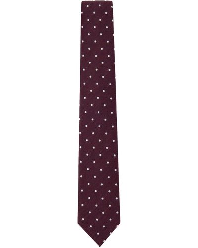 Hackett Wool Blend Dot Tie Ties - Black