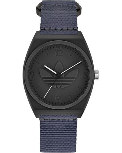 adidas 's Analogue Quarz Watch With Fabric Strap Aost22041 - Black