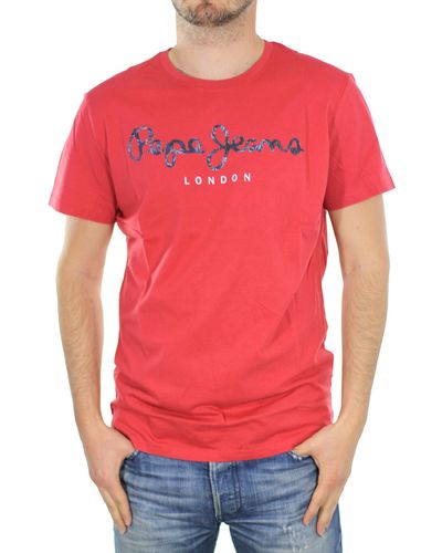 Pepe Jeans Jordan T-shirt Voor - Rood