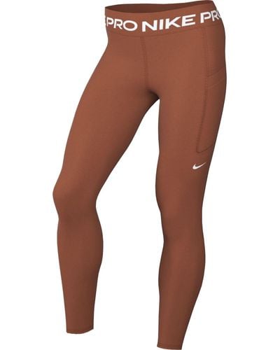 Nike Damen Pro 365 Mr 7/8 Pkt Tight Leggings - Marrón