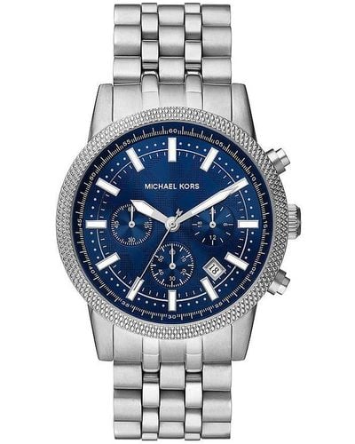 Michael Kors Hutton Quartz Watch with Stainless Steel Strap - Blau