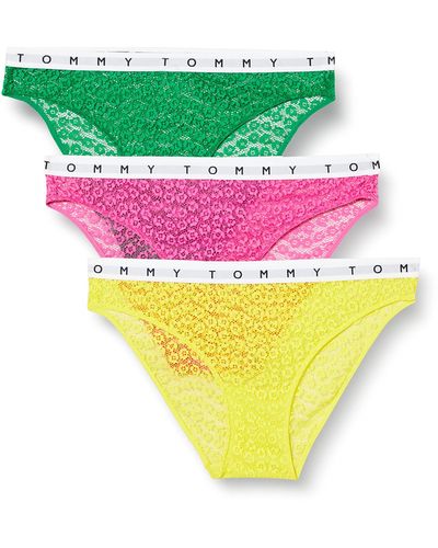 Tommy Hilfiger 3P Full Lace sous-vêtements de Style Bikini - Multicolore
