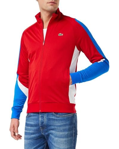 Lacoste Sport Sweatshirt Zippé Tennis Classic Fit Rouge/Marina-blanc XL