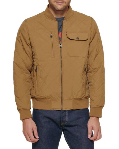 Levi's Diamond Quilted Bomber Jacket - Natural