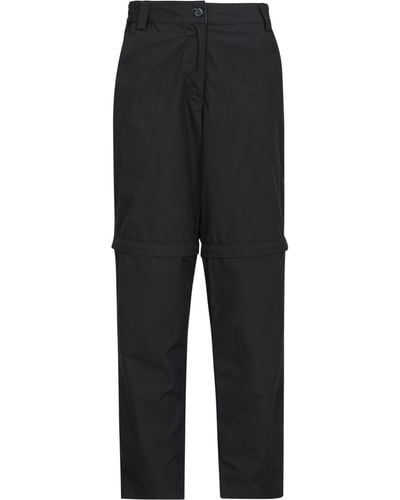 Mountain Warehouse Pantalon zippé Quest pour - Anti-UV, Nombreuses Poches, Rangement Facile - Idéal pour Le Trekking, Le - Noir