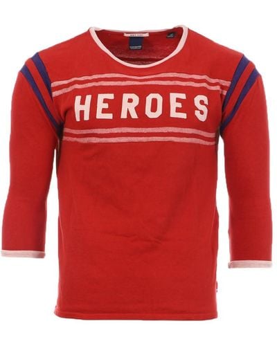 Scotch & Soda T-shirt Ches 3/4 Rouge Homme Heroes - Red