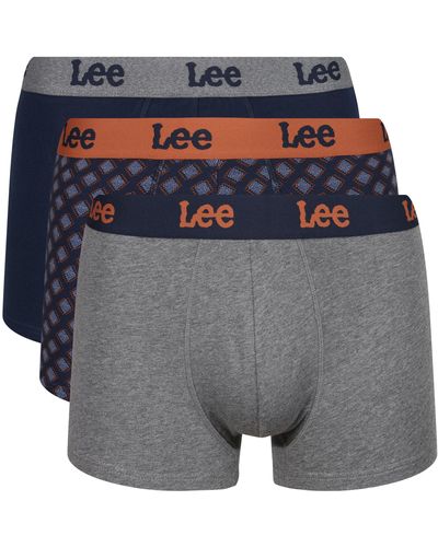 Lee Jeans Boxer Shorts in Navy/Print/Grey | Cotton Trunks Boxershorts, - Grau