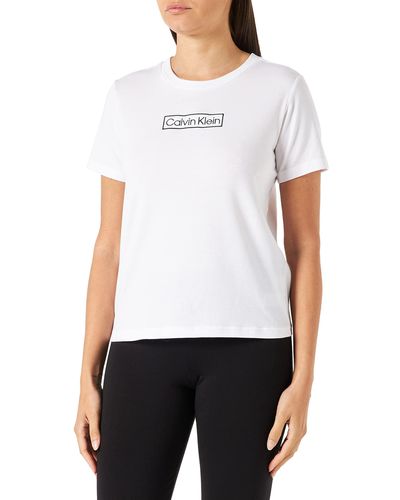 Calvin Klein T-Shirt Donna ica Corta Scollo Rotondo - Bianco