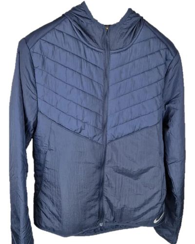 Nike S Light Puffer Jacket Sport Blue Therma Fit Repel Synthetic Fill Running Sports Size Small S