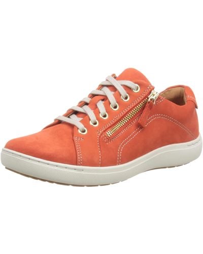 Clarks Nalle Lace Trainers - Red
