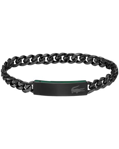 Lacoste Braccialetto A Catena da Uomo Collezione Baseline - 2040082 - Nero