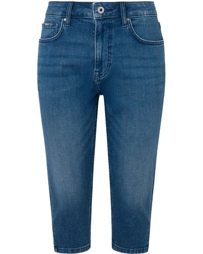 Pepe Jeans Skinny Crop Hw Shorts - Blau