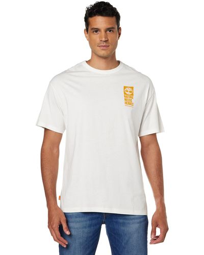 Timberland Shirt Uomo con Stampa NNH a Contrasto - Taglia - Bianco