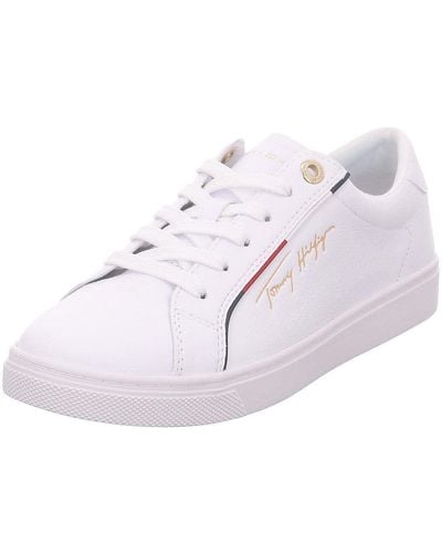 Tommy Hilfiger Signature Leren Trainers - Paars