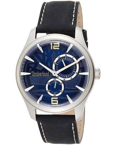 Timberland Analoge Horloge Met Kwarts-armband Van Echt Leer Tbl.15639js/03 - Blauw