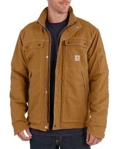 Carhartt Big And Tall Flame-resistant Full Swing Quick Duck Coat - Brown