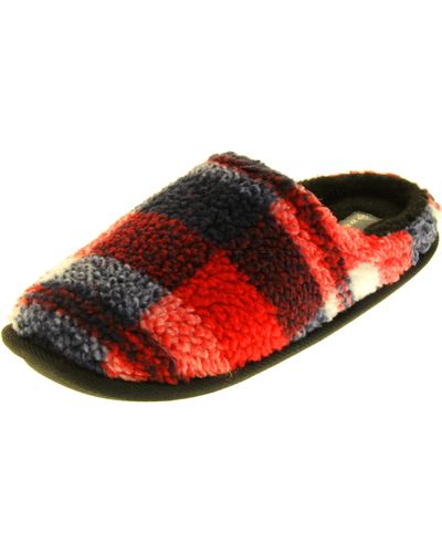 Dunlop Warme L�ssige Winterhausschuhe Maultier Pantoffeln Rot EU 44-45