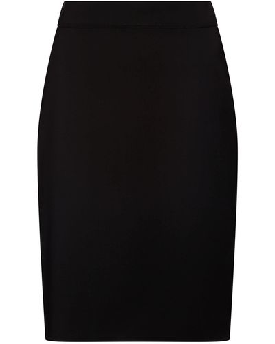 HUGO High-waisted Pencil Skirt In Worsted Stretch Virgin Wool - Black