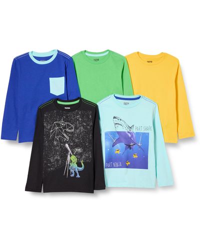 Amazon Essentials Camisetas de ga Larga - Azul