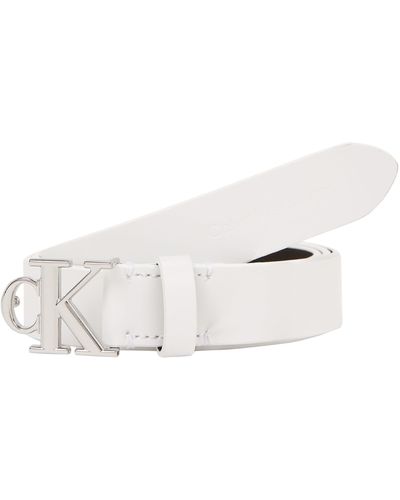Calvin Klein Faceted Round Buckle Belt 2.0 K60K612211 Cinturón Fijo - Negro