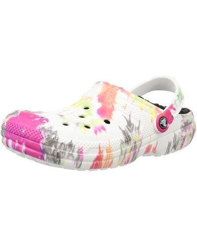 Crocs™ Adult Classic Tie Dye Lined Clogs | Fuzzy Slippers - Black