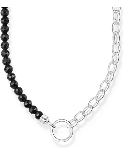 Thomas Sabo Chaîne avec perles noires Argent Sterling 925 KE2188-130-11 - Métallisé
