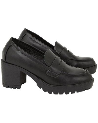 Dorothy Perkins Lenny Loafers With Heel - Black
