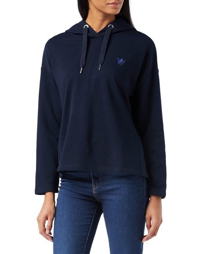 Tom Tailor Hoodie Sweatshirt mit Herz-Stickerei - Blau