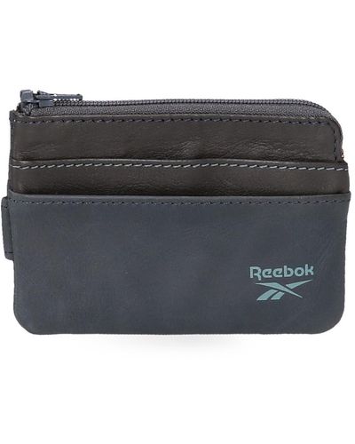 Reebok Division Purse With Card Holder Blue 11 X 7 X 1.5 Cm Leather - Black
