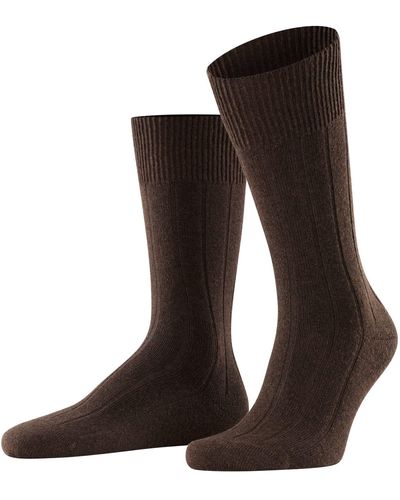 FALKE Socken Lhasa Rib - Merinowoll-/Kaschmirmischung, 1 Paar, Braun (Brown 5930), Größe: 47-50